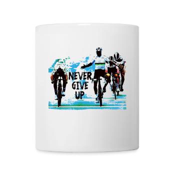 Gib niemals auf - Radfahren - Tasse - Weiß - Vorne