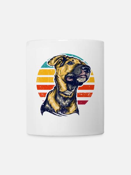 Portrait du Chien au coucher du soleil - Mug blanc - blanc