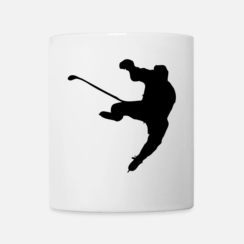 Eishockey Schattenbild Logo - Tasse - Weiß