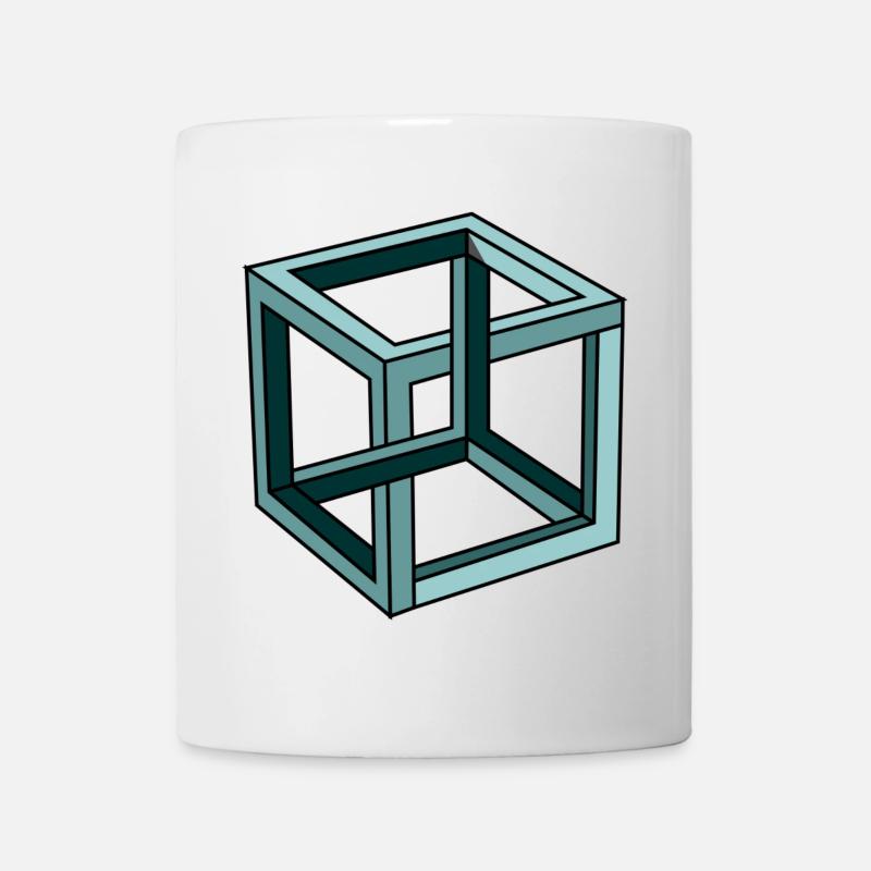 Escher Impossible Cube - Mug - white