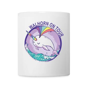 Unicorn whale in water with rainbow - Mug - white - Front