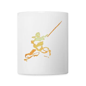 Schwertkämpfer Tusche Figur - Tasse - Weiß - Vorne