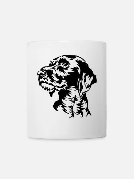 Deutsch Drahthaar Kopf - Tasse - Weiß