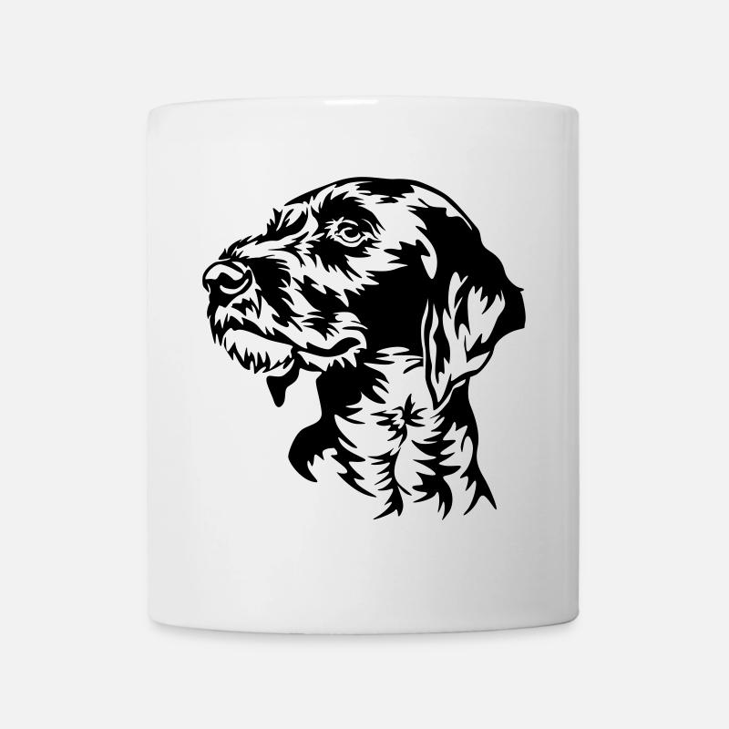 Deutsch Drahthaar Kopf - Tasse - Weiß