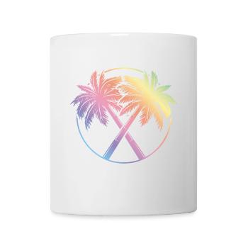 palm circle colorful - Mug - white - Front