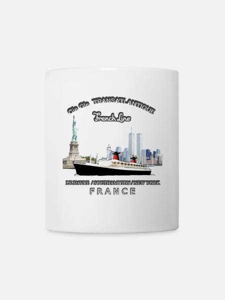 PAQUEBOT FRANCE NEW YORK Louis RUNEMBERG © Adagp - Mug blanc - blanc