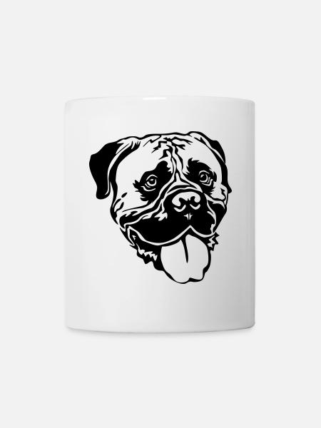 Bullmastiff Kopf - Tasse - Weiß