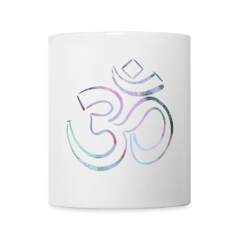Le signe coloré du Karma Om - Mug blanc - blanc - Devant