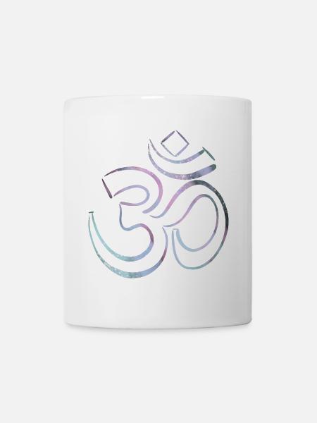 Colorful Karma Om Sign - Mug - white