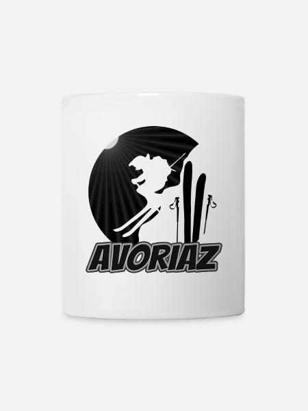 Avoriaz Ski Silhouette Jump - Mug - white