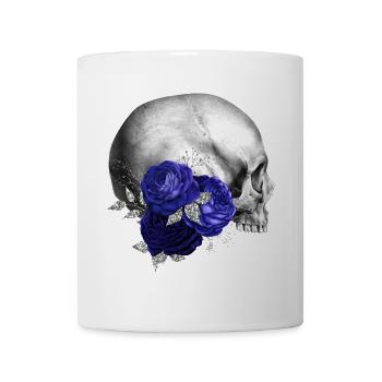 Indigo Rosen Schädel Design - Tasse - Weiß - Vorne