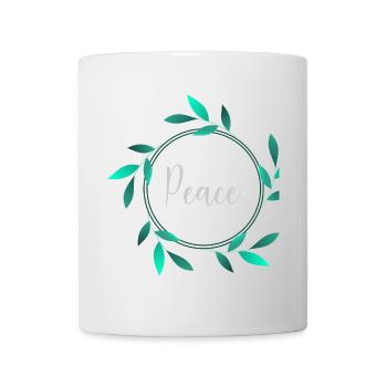 PEACE. PAIX. LIBERTÉ. EGALITE. FRATERNITE. BONHEUR - Mug blanc - blanc - Devant