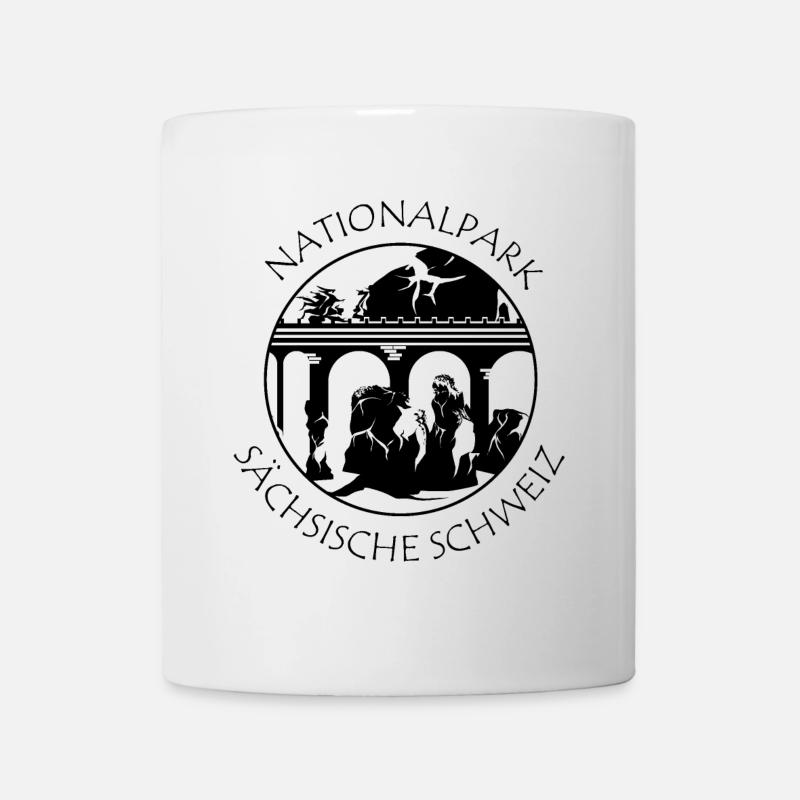 Nationalpark Sächsische Schweiz Bastei Symbol Logo - Tasse - Weiß