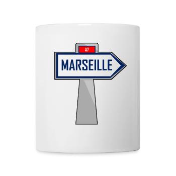 T-shirt logo humour Marseille Direction - Mug blanc - blanc - Devant