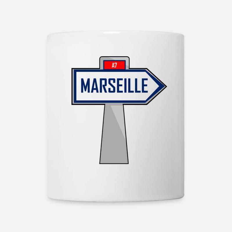 T-shirt logo humour Marseille Direction - Mug blanc - blanc