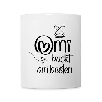 Omi backt am besten - Tasse - Weiß - Vorne