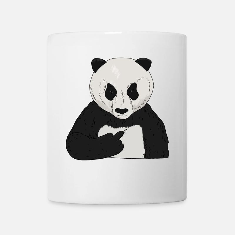 Ours panda grincheux avec un majeur - Mug blanc - blanc