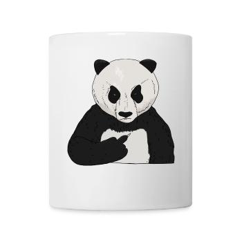 Ours panda grincheux avec un majeur - Mug blanc - blanc - Devant