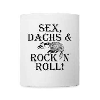 Sex Dachs Rock'n'Roll - Tasse - Weiß - Vorne