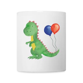 Kleiner Dino mit Luftballons - Tasse - Weiß - Vorne