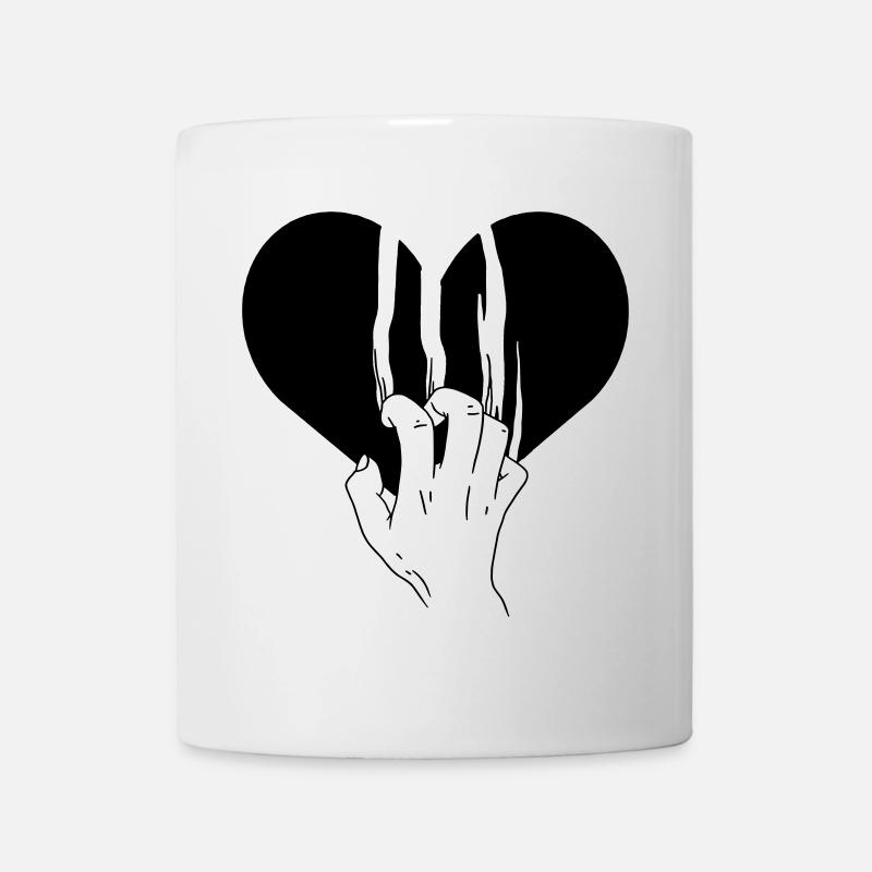 Amour déchiré au cœur brisé - Mug blanc - blanc