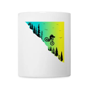 mountainbike downhill action outdoor Fahrrad bike - Tasse - Weiß - Vorne