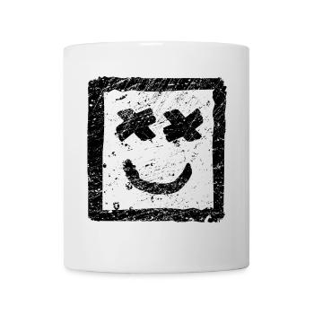 Be Happy Street Art – Cool Graffiti Punk Smile - Mug - white - Front
