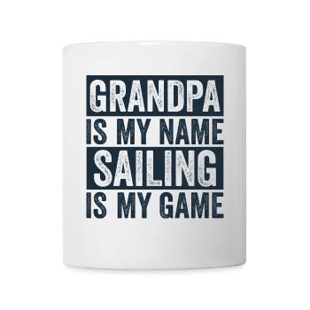 Papi est mon nom La voile est mon jeu - Mug blanc - blanc - Devant