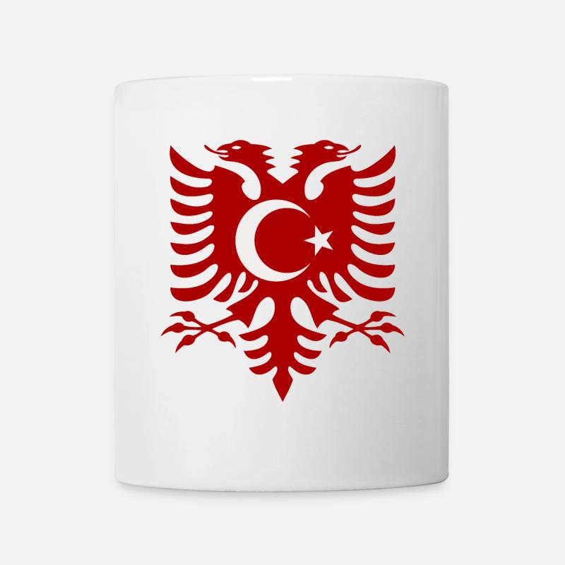 Albanie Turquie Drapeau - Mug blanc - blanc