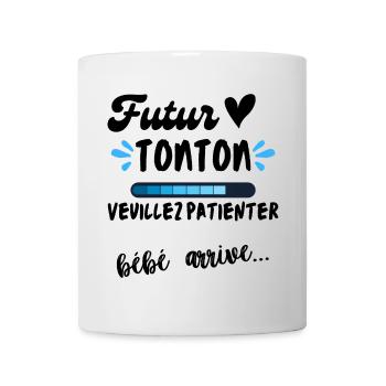 Futur tonton bébé arrive annonce grossesse - Mug blanc - blanc - Devant