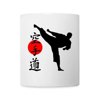 Karate Yokogeri mit Schriftzug - Tasse - Weiß - Vorne
