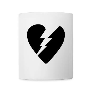 Schwarzes Herz Gebrochen Logo - Tasse - Weiß - Vorne