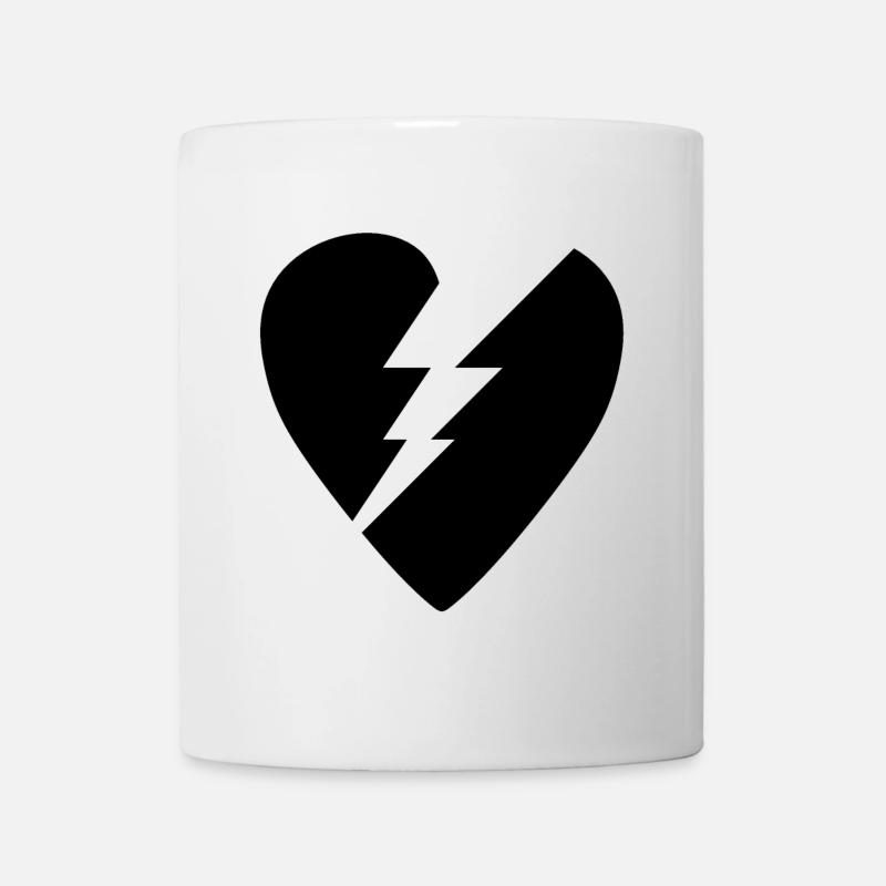 Cœur Noir Brisé logo - Mug blanc - blanc