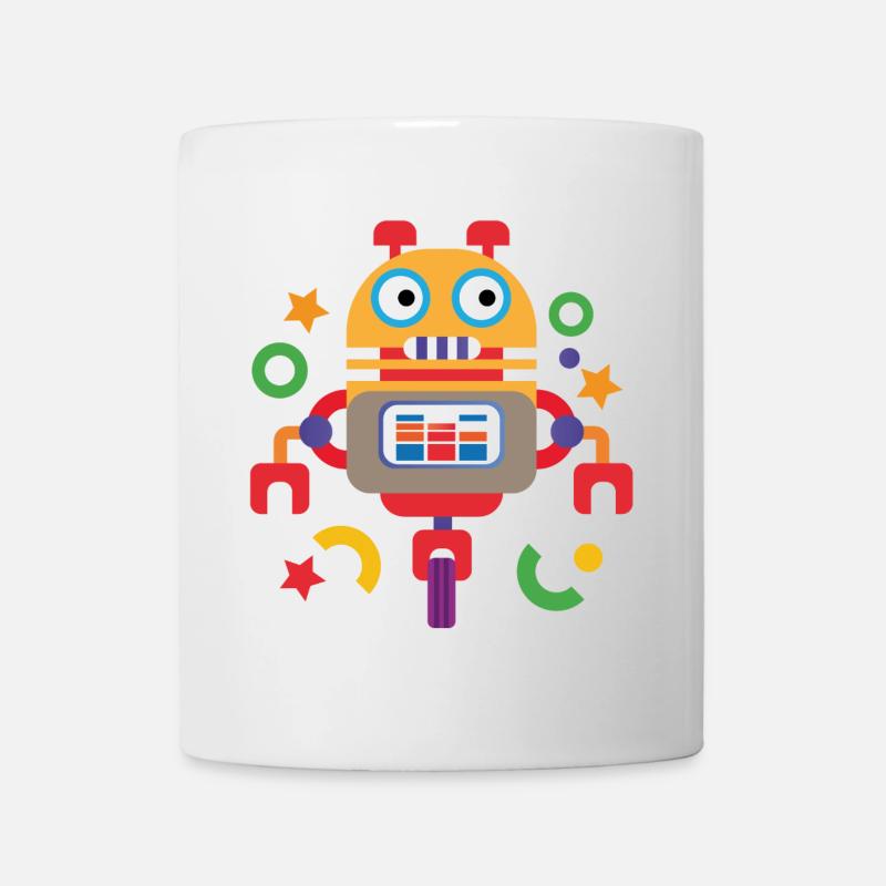 Drôle de robot coloré - Mug blanc - blanc