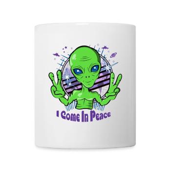 Alien kommt in Frieden - Space Alien UFO - Tasse - Weiß - Vorne