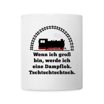 Dampflok Spruch Baby Junge Eltern - Tasse - Weiß - Vorne