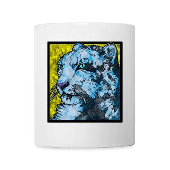 Schneeleopard nah (Bunt) - Tasse - Weiß - Vorne