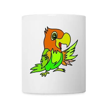 Papageien Farbwirbel - Tasse - Weiß - Vorne