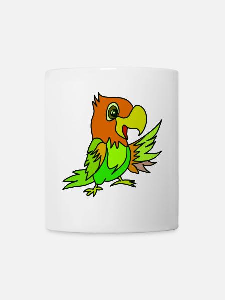 Papageien Farbwirbel - Tasse - Weiß