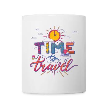 Time To Travel Urlaub Abenteuer Shirt - Tasse - Weiß - Vorne