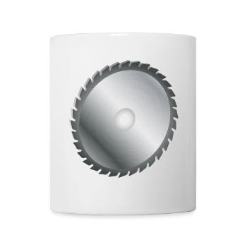 einzelnes Kreissägeblatt Metallfarben - Tasse - Weiß - Vorne