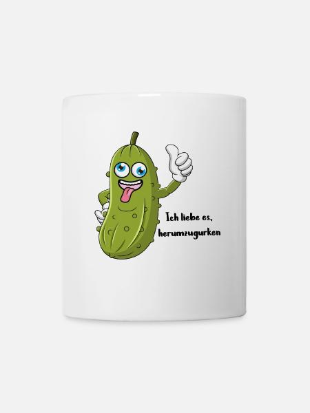 Herumgurken - lustige Gurke Geschenkidee - Tasse - Weiß