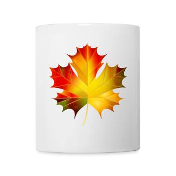 wunderschön leuchtendes herbstliches Ahornblatt - Tasse - Weiß - Vorne