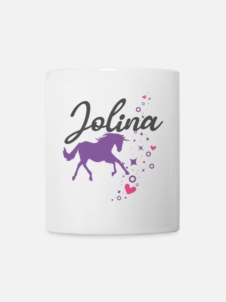 Jolina Mädchen Name Vorname Einhorn - Tasse - Weiß