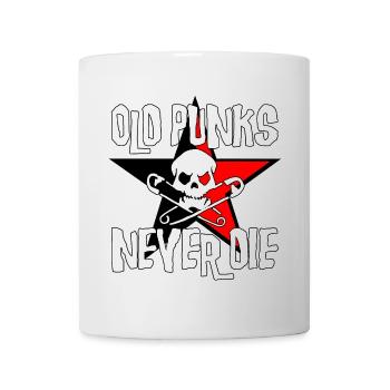Old Punks Never Die - Tasse - Weiß - Vorne
