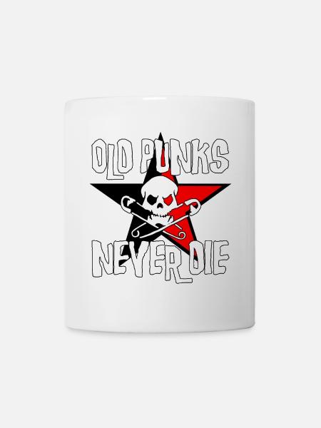Old Punks Never Die - Tasse - Weiß