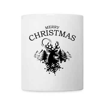 merry christmas xmas weihnachten Elch Hirsch Wald - Tasse - Weiß - Vorne