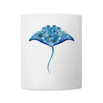 faszinierender Mantarochen aus Korallen & Muscheln - Tasse - Weiß - Vorne