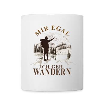 MIR EGAL! ich geh wandern - Mann Berge See - Tasse - Weiß - Vorne