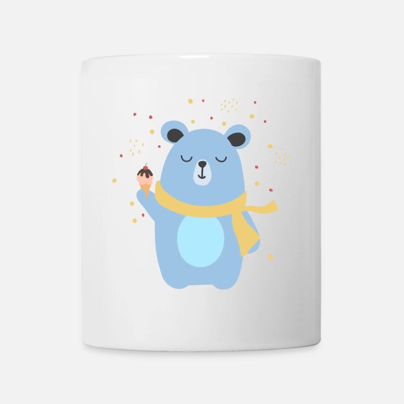 Cute Bear Having an Icecream - Mug - white